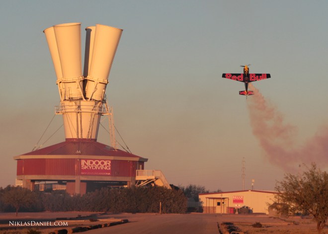 Kirby performs a Cobra next to the Skyventure Arizona wind tunnel in Eloy, AZ.